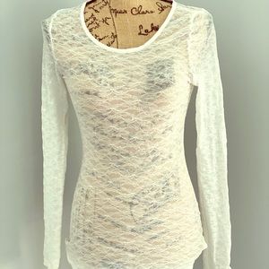 Express Off White Lace Top